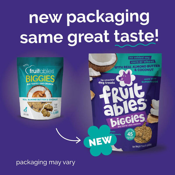 Fruitables Biggies Almond Butter & Coconut Dog Treats