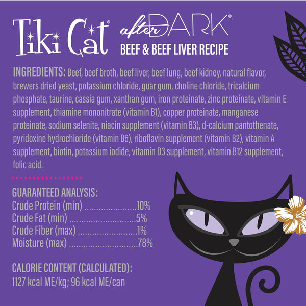 Tiki Cat After Dark Paté Bœuf Nourriture pour Chats en Conserve