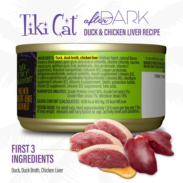 Tiki Cat After Dark Pâté Canard Nourriture Pour Chats En Conserve