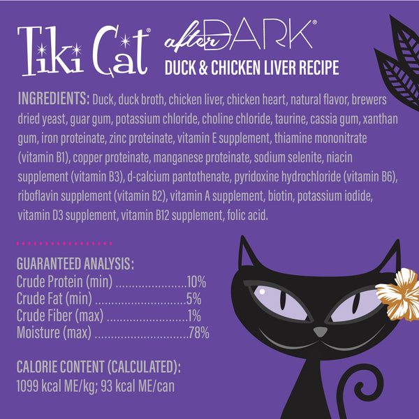 Tiki Cat After Dark Pâté Canard Nourriture Pour Chats En Conserve