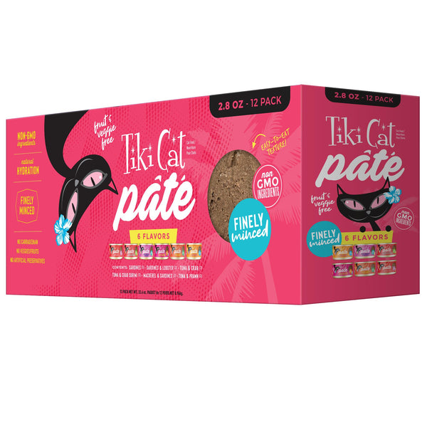 Tiki Cat Grill Paté Variety Pack Nourriture pour chat en conserve, 2,8 oz, paquet de 12