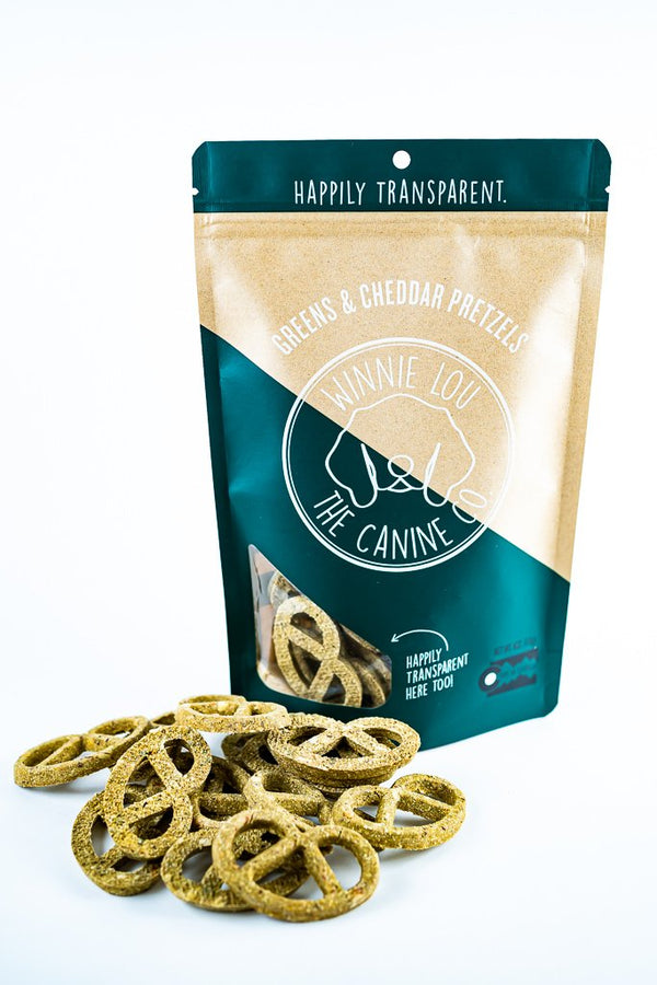 Winnie Lou The Canine Co. Greens & Cheddar Pretzels Dog Treats