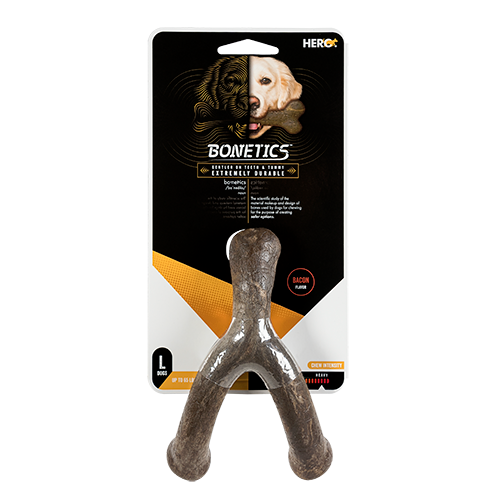 Hero Bonetics Wishbone Bacon Flavor Dog Chew Toy