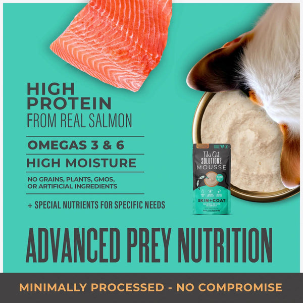 Tiki Cat Solutions Skin + Coat Mousse Salmon in Broth Wet Cat Food Pouch