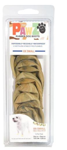 Pawz Waterproof Rubber Dog Boots, Camo