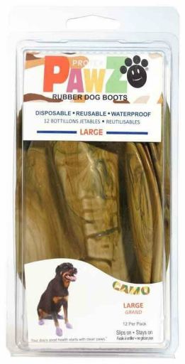 Pawz Waterproof Rubber Dog Boots, Camo