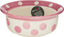 PetRageous Designs Bol profond Polka Paws pour animaux, Rose, 2 tasses