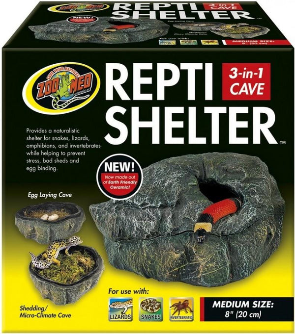 Zoo Med Reptile Shelter 3-in-1 Cave for Reptiles