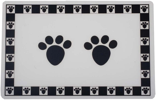 PetRageous Designs Pet Paws Placemat, Black, Regular