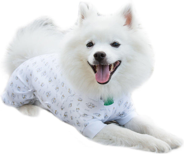 Tulane's Closet Cover Me by Tui Adjustable Fit Short Sleeve Dog Pullover, Puppy Print
