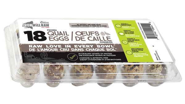 Iron Will Raw Quail Eggs Frozen Cat Food