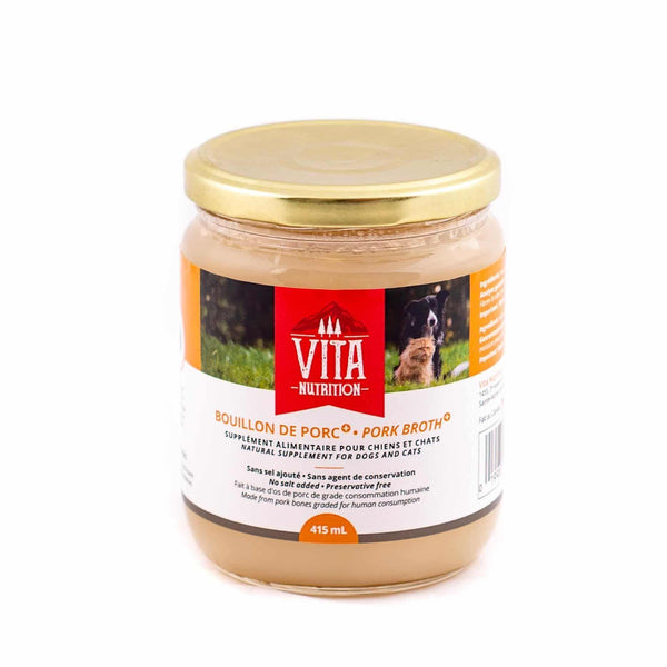Supplément naturel de bouillon d'os de porc Vita Nutrition pour chiens et chats