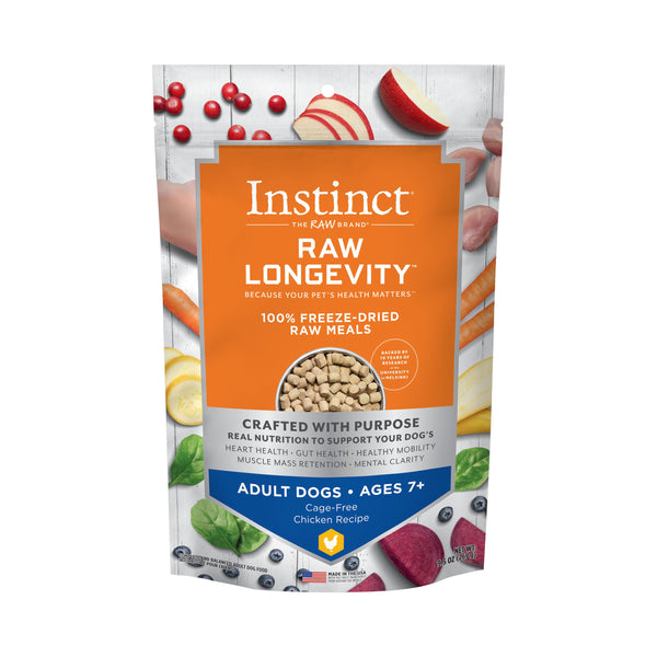 Instinct Raw Longevity Cage-Free Chicken Age 7+ 100% Freeze-Dried Dog Food