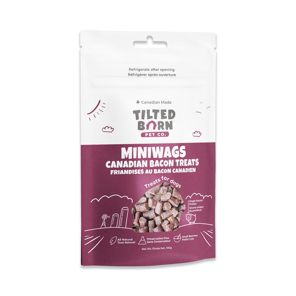 Tilted Barn Pet Co. Miniwags Friandises pour chiens au bacon canadien