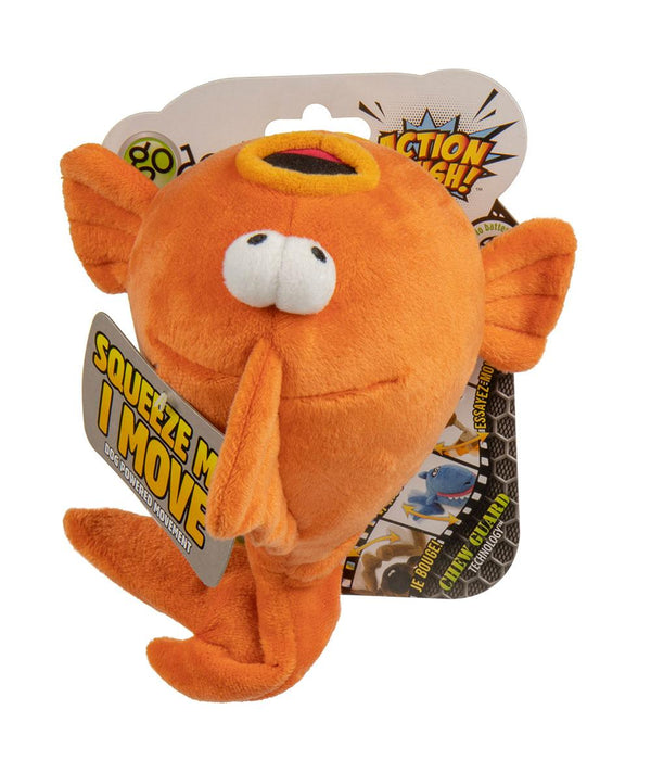 GoDog Action Plush Gold Fish Dog Toy