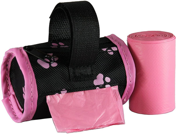 Five Star Pet Barrel Waste Bag Dispenser for Pets, Pink with Paws