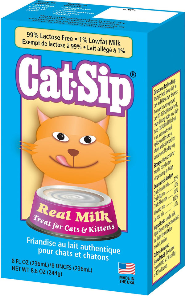 PetAg CatSip Real Milk Liquid Cat & Kittens Treat, 8-oz carton