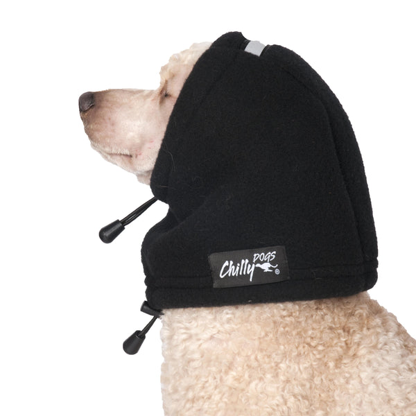 Chilly Dogs Whippet Head Muff for Dogs, Black