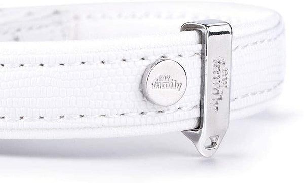 MyFamily Saint Tropez Leatherette Dog Collar, White