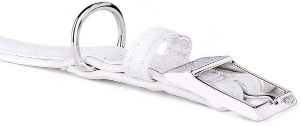 MyFamily Saint Tropez Leatherette Dog Collar, White