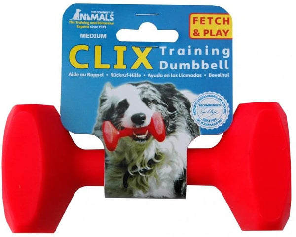 The Company of Animals CLIX Training Dumbbell Dog Toy, Red