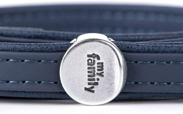 MyFamily Bilbao Laisse pour chien en similicuir, bleu