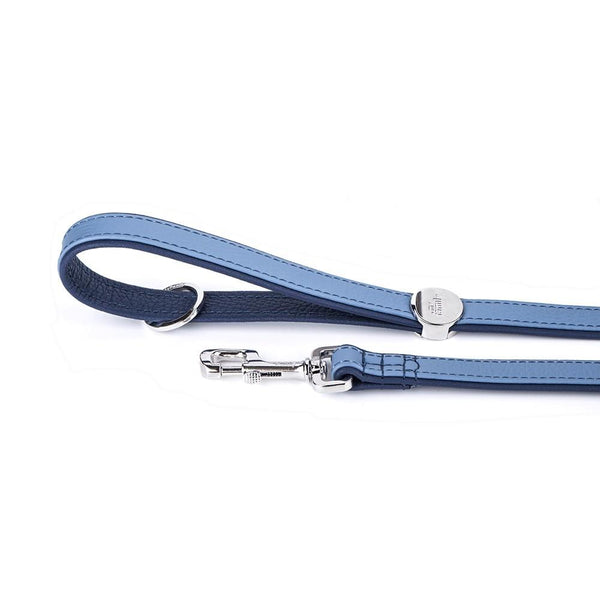 MyFamily Firenze Leather Dog Leash, Light Blue