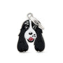 MyFamily English Cocker Médaille d'identification pour animaux de compagnie, grand, noir/blanc