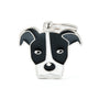 MyFamily Pitbull Médaille d'identification pour animaux de compagnie, noir/blanc