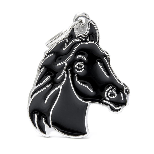 MyFamily Wild Horse Pet ID Tag, Black, Medium