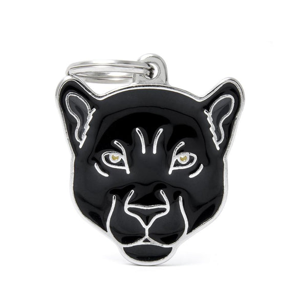 MyFamily Wild Panther Pet ID Tag, Black, Medium