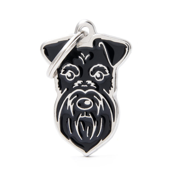 MyFamily Friends Schnauzer Pet ID Tag, Black, Medium