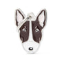 MyFamily Bull Terrier Médaille d'identification pour animaux de compagnie, marroon/blanc