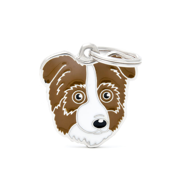 MyFamily Friends Australian Sheppard Pet ID Tag, Brown, Medium