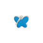 MyFamily Butterfly Médaille d'identification pour animaux de compagnie, bleu