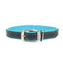 Collier en cuir double épaisseur Circle T Fashion, Noir & Bleu sarcelle