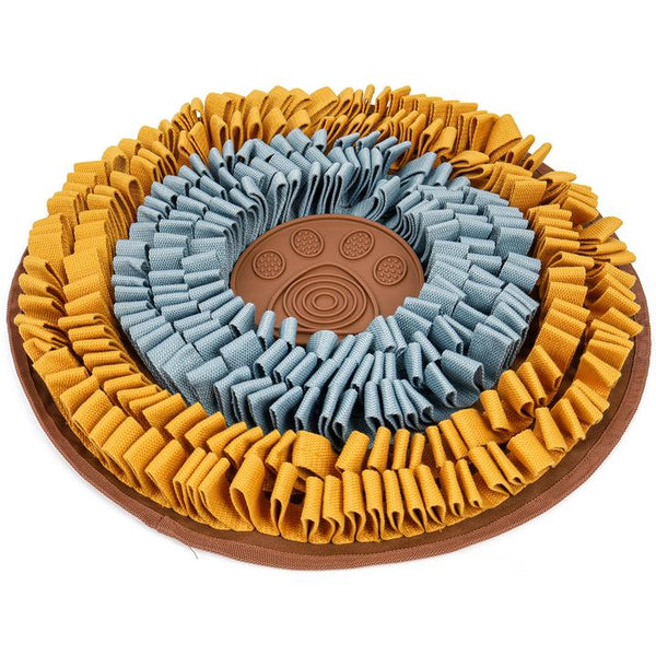 Injoya Cookie Snuffle Mat Blue and Orange Dog Toy