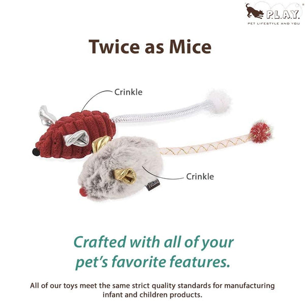 P.L.A.Y. Feline Frenzy Twice as Mice Cat Toy, 2-pk