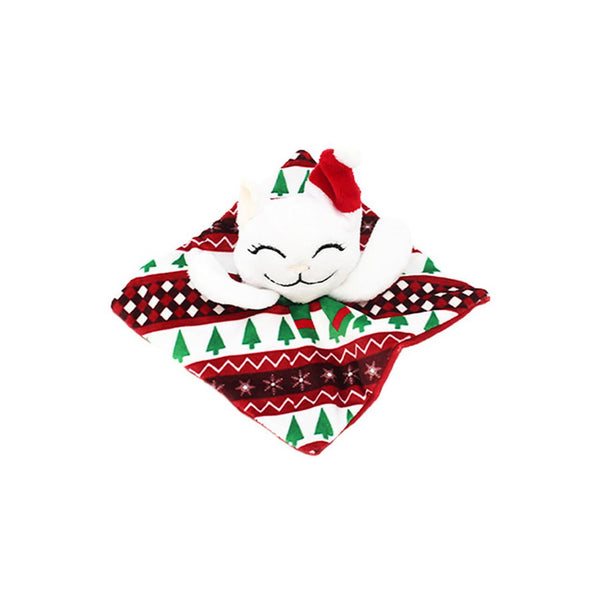 KONG Holiday Crackles Santa Kitty Cat Toy, White/Red/Green
