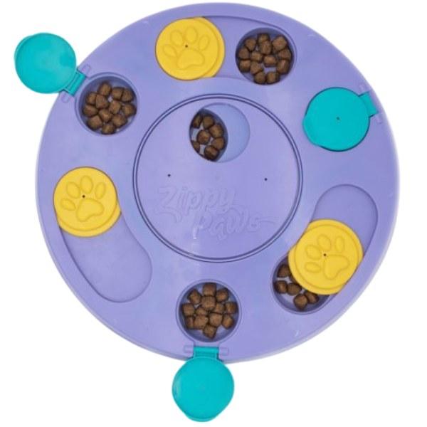 ZippyPaws SmartyPaws 3-in-1 Puzzler Interactive Dog Toy, Purple