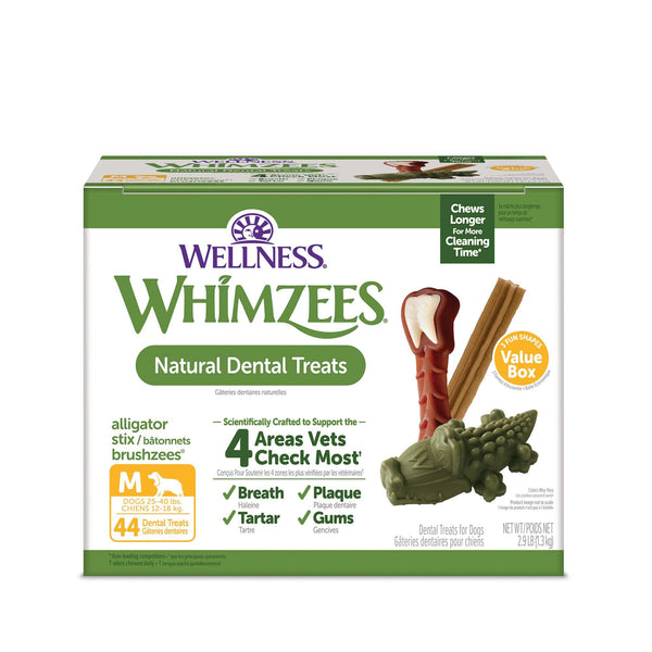 Gâteries pour chiens Whimzees Natural dentaire Chews Medium Breed Value Box