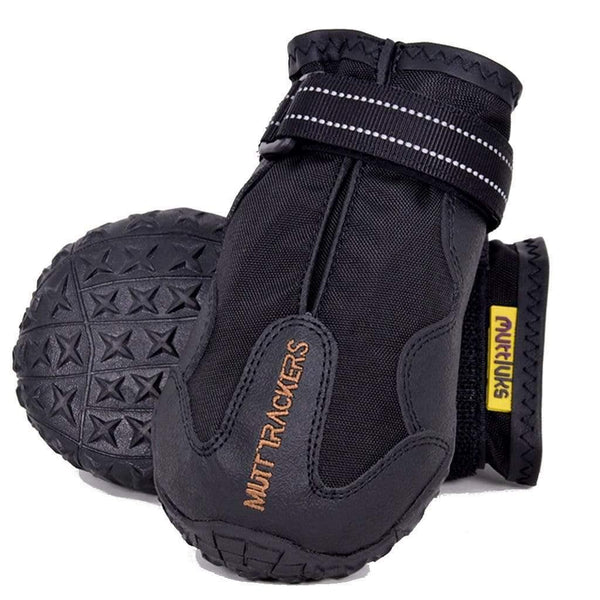 Muttluks Mutt Trackers Dog Boots, Black, Set of 2