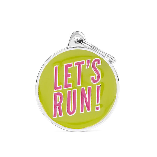 MyFamily Charms Let's Run Pet ID Tag, Medium