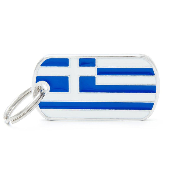 MyFamily Flags Greece Pet ID Tag, Medium