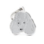 MyFamily Caniche Médaille d'identification pour animaux de compagnie, gris