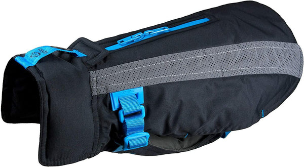 RC Pets Vortex Parka Dog Coat, Black/Cyan