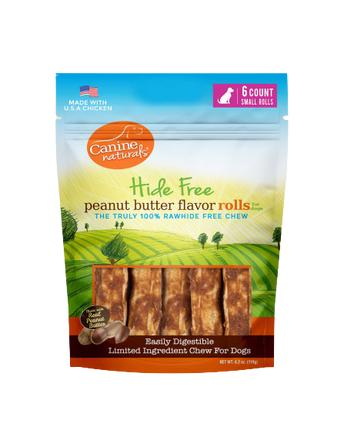 Canine Naturals Hide Free Peanut Butter Sticks Dog Treats, 5-in