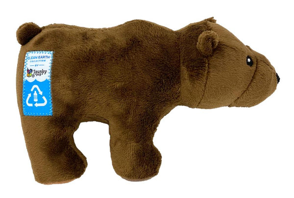 Spunky Pup Clean Earth Plush Bear Dog Toy