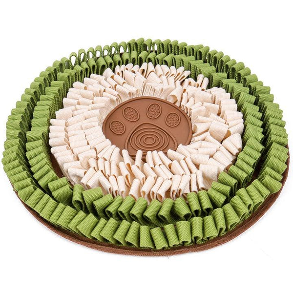 Injoya Cookie Snuffle Mat Dog Toy, White/Green