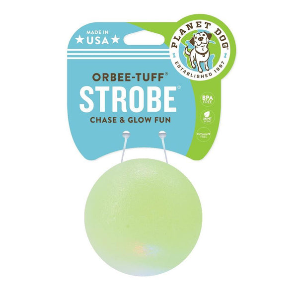 Planet Dog Orbee-Tuff Strobe Ball Dog Toy, Green